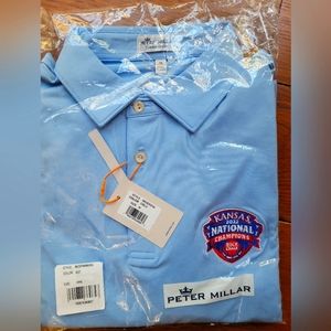 NWT Peter Millar polo - NCAA Kansas Champs